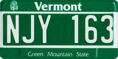VT license plate NJY163