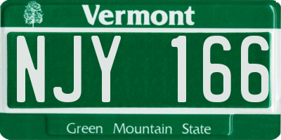 VT license plate NJY166