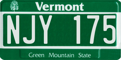 VT license plate NJY175