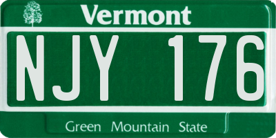 VT license plate NJY176