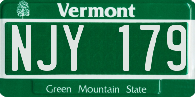 VT license plate NJY179