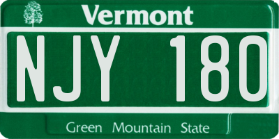 VT license plate NJY180