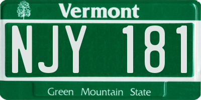 VT license plate NJY181