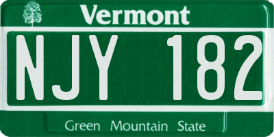 VT license plate NJY182