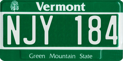 VT license plate NJY184