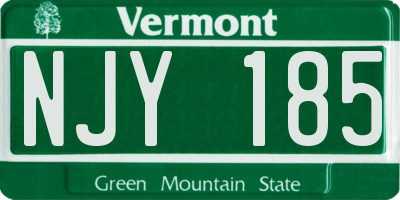 VT license plate NJY185