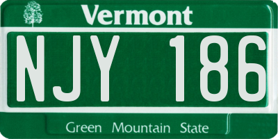VT license plate NJY186