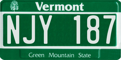 VT license plate NJY187