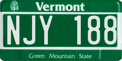 VT license plate NJY188