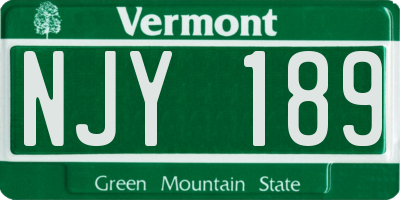 VT license plate NJY189