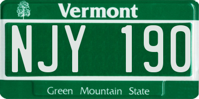 VT license plate NJY190