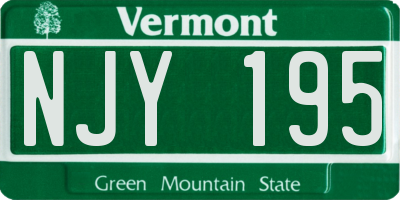 VT license plate NJY195