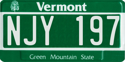 VT license plate NJY197