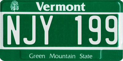 VT license plate NJY199