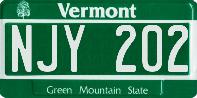 VT license plate NJY202