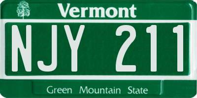 VT license plate NJY211