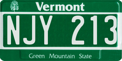 VT license plate NJY213