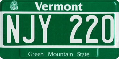 VT license plate NJY220