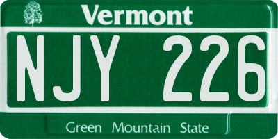 VT license plate NJY226
