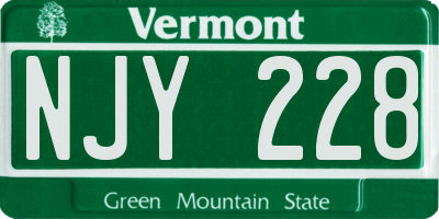 VT license plate NJY228