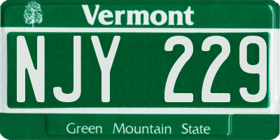 VT license plate NJY229