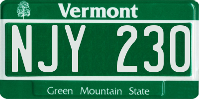 VT license plate NJY230