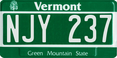 VT license plate NJY237
