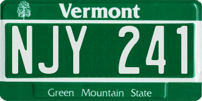 VT license plate NJY241