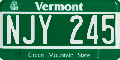 VT license plate NJY245