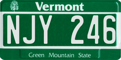 VT license plate NJY246