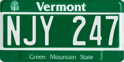 VT license plate NJY247