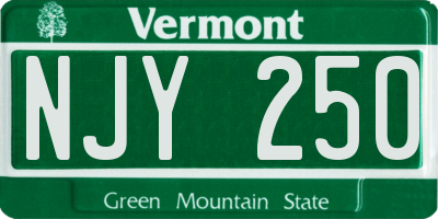 VT license plate NJY250