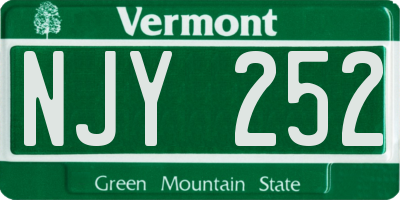 VT license plate NJY252
