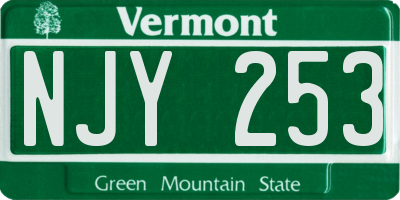 VT license plate NJY253