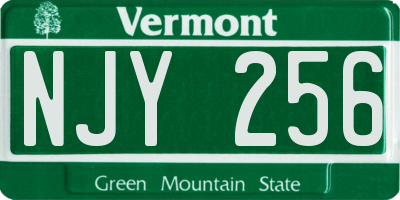 VT license plate NJY256