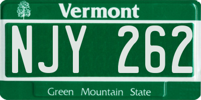 VT license plate NJY262