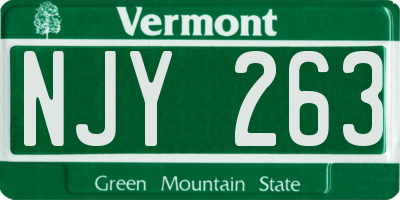 VT license plate NJY263