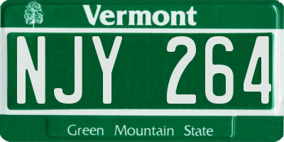 VT license plate NJY264