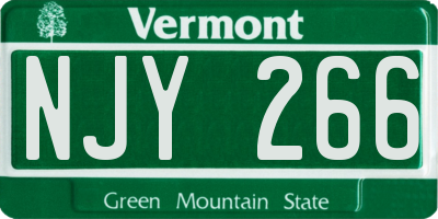 VT license plate NJY266