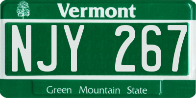 VT license plate NJY267