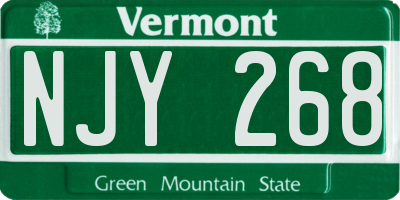 VT license plate NJY268