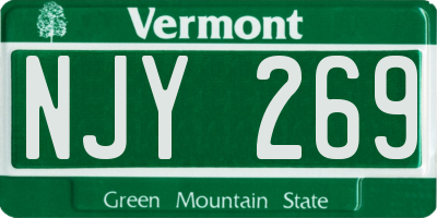 VT license plate NJY269