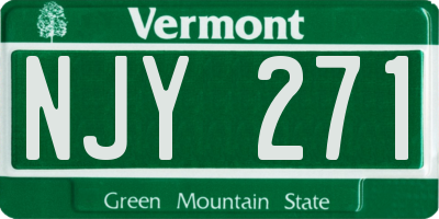 VT license plate NJY271