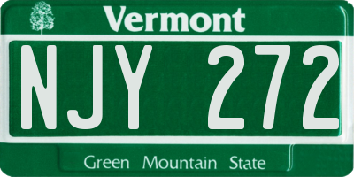 VT license plate NJY272