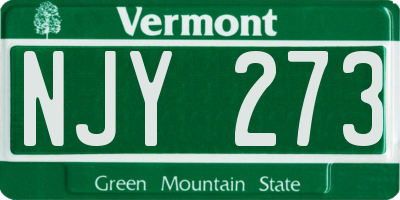 VT license plate NJY273