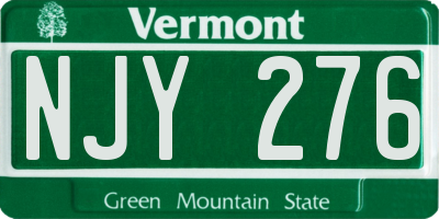 VT license plate NJY276