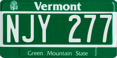 VT license plate NJY277