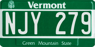 VT license plate NJY279