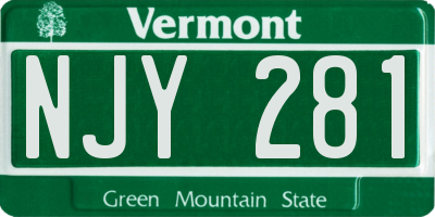 VT license plate NJY281