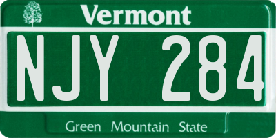 VT license plate NJY284